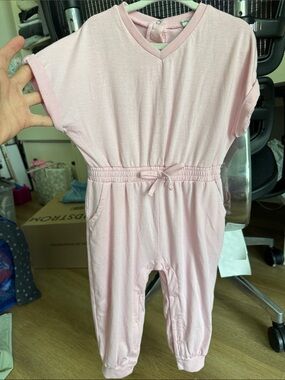 Pink V-Neck baby Romper